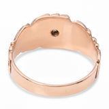 Antique Victorian 10k Rose Gold Engraved Star Cut Diamond Ring