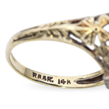 Vintage R.B & K 14k Yellow Gold Synthetic Alexandrite and Diamond Ring