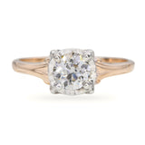 Vintage 2-Tone Gold 0.55ct Old Euro Cut Diamond Ring