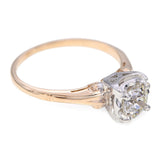 Vintage 14k Yellow Gold & Platinum 0.55ct Old Euro Cut Diamond Ring