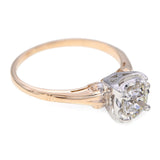 Vintage 2-Tone Gold 0.55ct Old Euro Cut Diamond Ring