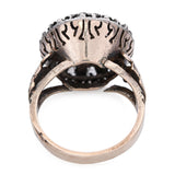 Antique 8k Yellow Gold Silver Topped Diamond Statement Ring