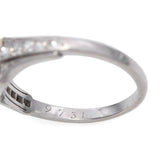 Vintage Platinum Akoya Pearl and Diamond Ring GIA
