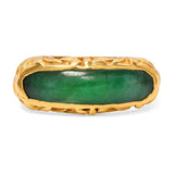 Antique 23k Yellow Gold Jadeite Jade Saddle Ring