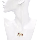 Vintage Tiffany & Co. Tricolor 14k Yellow Gold Moonstone and Ruby Leaf Brooch