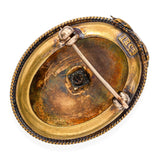 Antique 18k Yellow Gold Pearl and Enamel Star Brooch