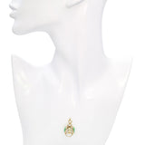 14K Yellow Gold Green Jade Orb Pendant with Openwork Cage Setting