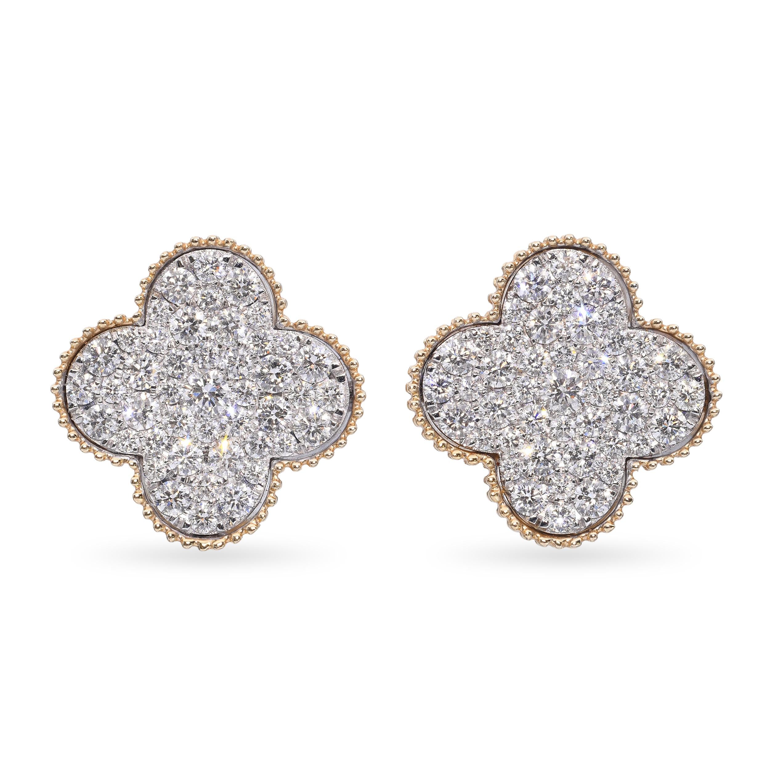 14k Two-Tone Gold 3.38tcw H VS Diamond Earrings