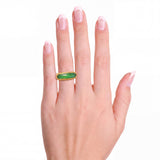 Antique 23k Yellow Gold Jadeite Jade Saddle Ring
