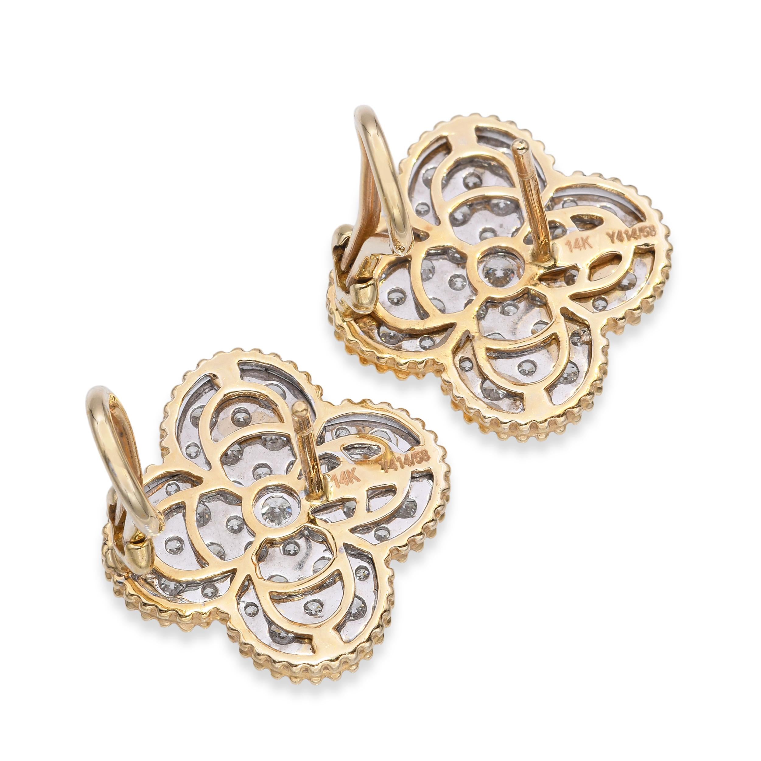 14k Two-Tone Gold 3.38tcw H VS Diamond Earrings
