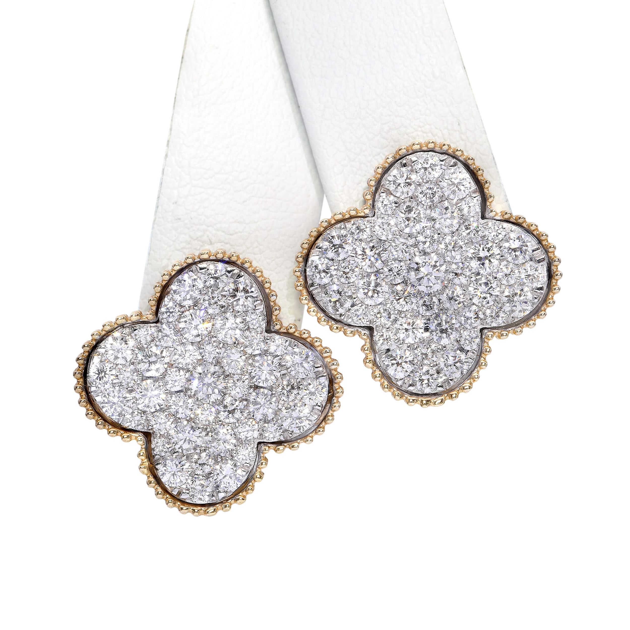 14k Two-Tone Gold 3.38tcw H VS Diamond Earrings