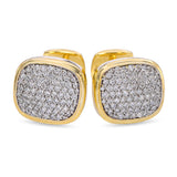 David Yurman 18k Yellow and White Gold Diamond Pavé Cufflinks