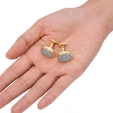 David Yurman 18k Yellow and White Gold Diamond Pavé Cufflinks