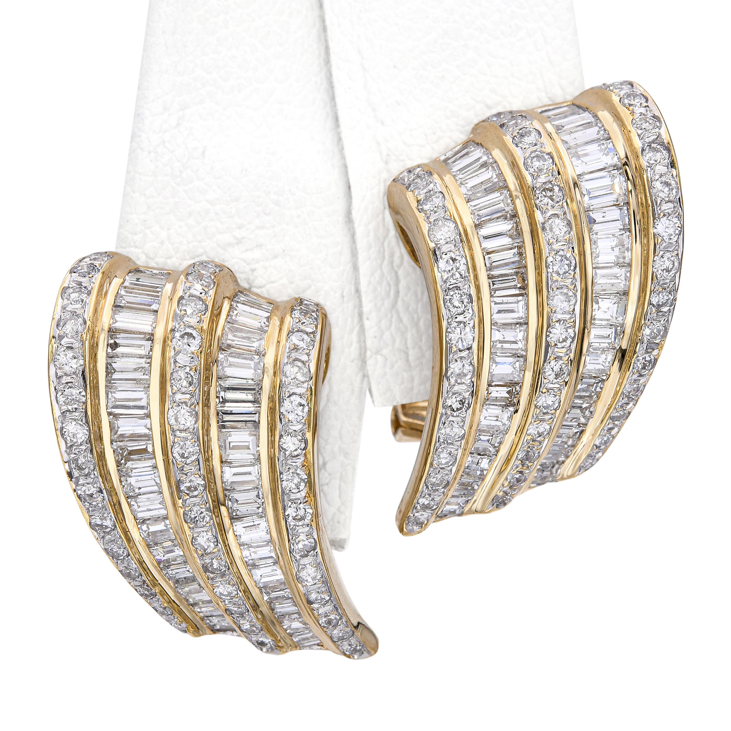 Vintage 18k Yellow Gold Diamond Earrings