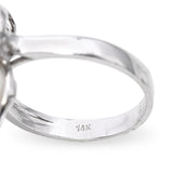 Vintage White Gold Diamond and Pearl Ring