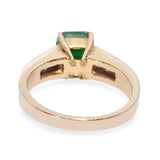 Vintage 14k Yellow Gold 1.70ct Emerald and Diamond Ring