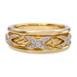 David Yurman 18k Yellow Gold Cable Crossover Diamond Ring