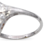 Art Deco Platinum 2.12ct Vivid Orange Sapphire & 0.45tcw Diamond Ring