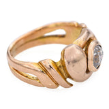 Antique 18k Yellow Gold 0.50ct Old Euro Diamond Intertwined Snake Ring