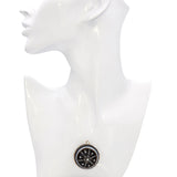 Victorian 10k Yellow Gold Banded Agate Diamond Starburst Mourning Brooch