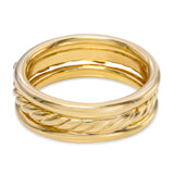 David Yurman 18k Yellow Gold Cable Crossover Diamond Ring