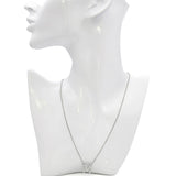 Vintage 14k White Gold Diamond M Initial Necklace