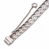 Art Deco Platinum 2.81tcw Diamond and Emerald Accent Link Bracelet