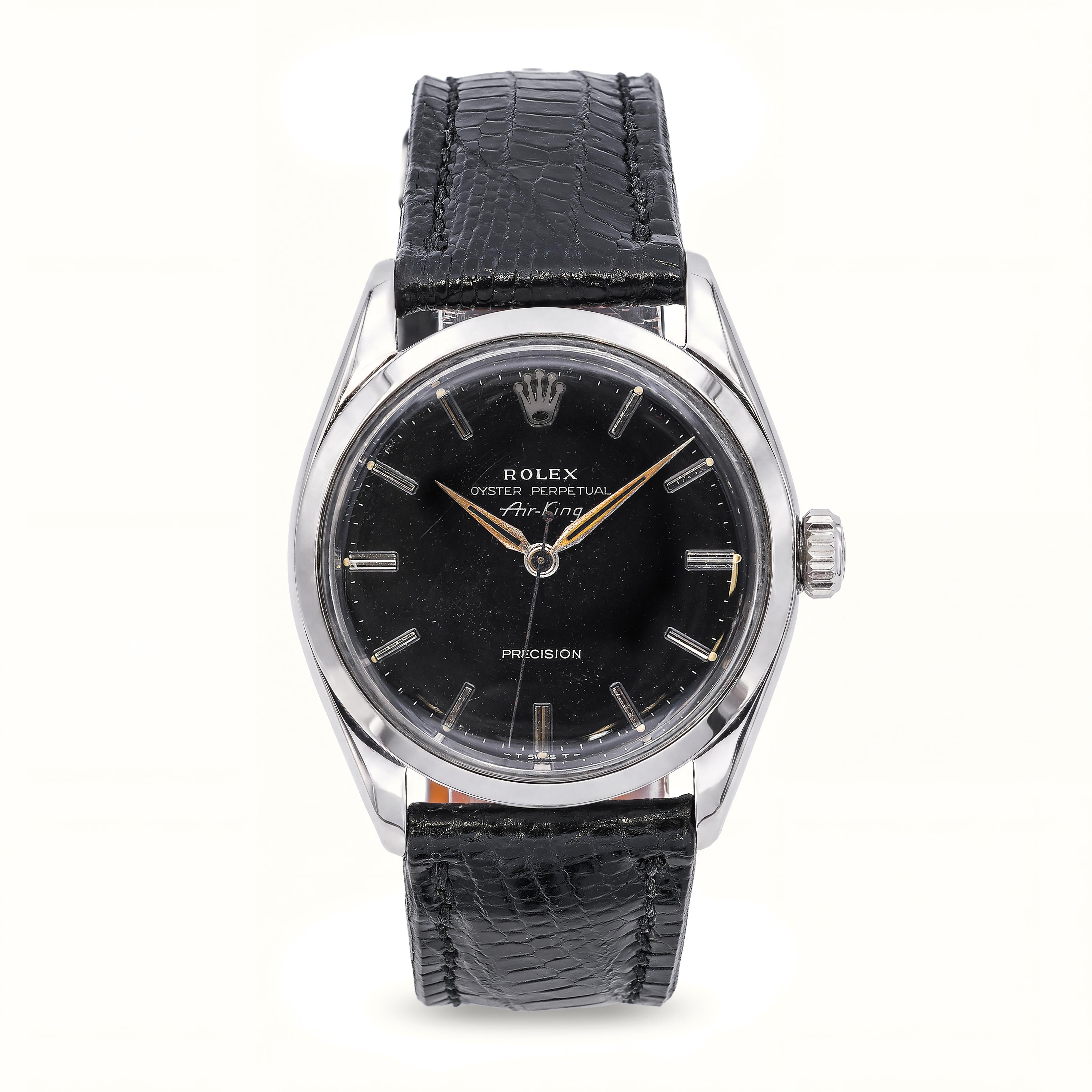 Vintage 1950s Rolex Oyster Perpetual AirKing Stainless Mens Watch Ref. 6480