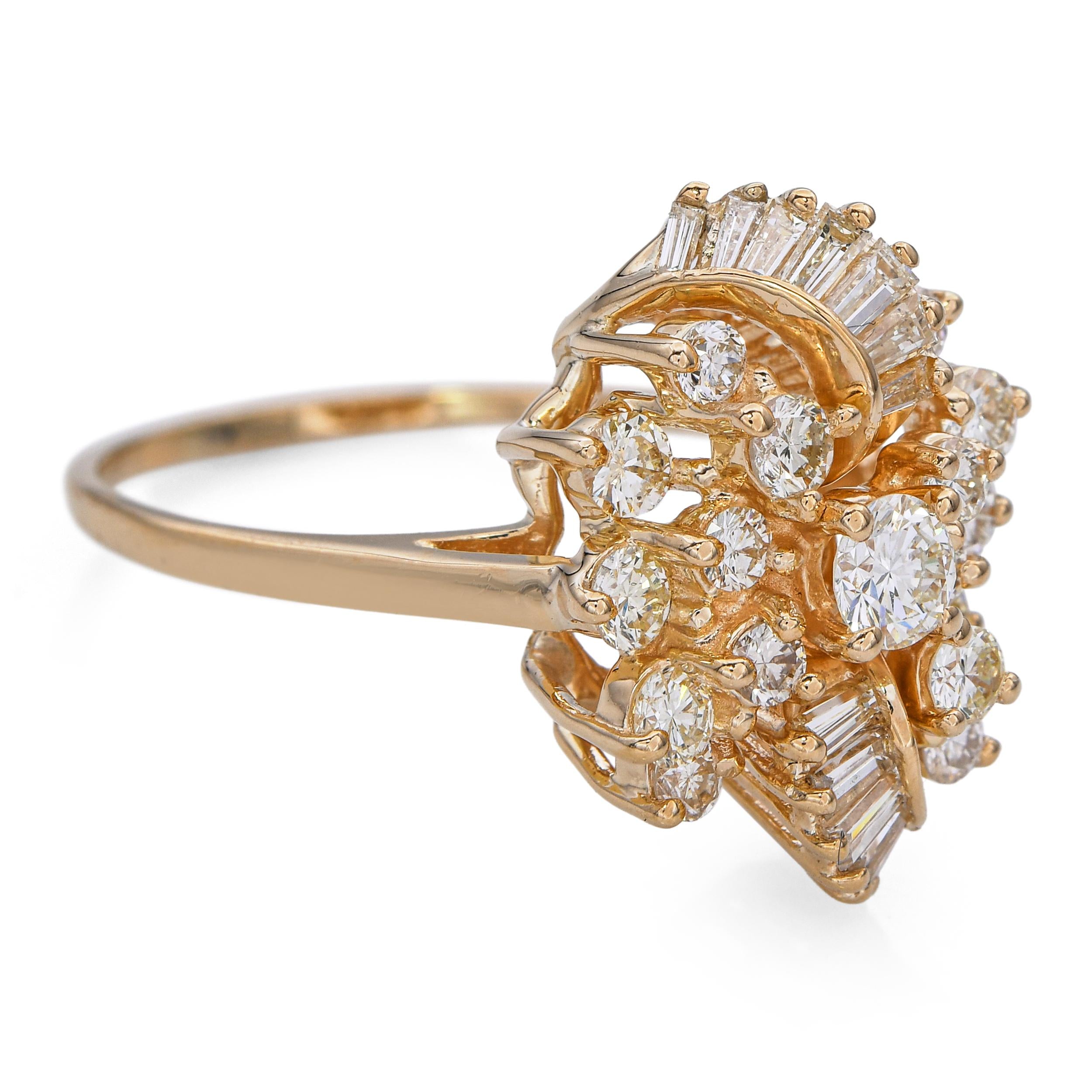 14k Yellow Gold 1.28tcw Diamond Cluster Ring