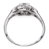 Vintage Granat 18k White Gold 0.45tcw Diamond Engagement Ring