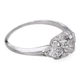 Vintage Granat 18k White Gold 0.45tcw Diamond Engagement Ring