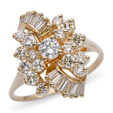 14k Yellow Gold 1.28tcw Diamond Cluster Ring