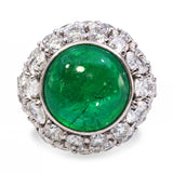 Platinum 7.52ct Colombian Emerald and 5.30tcw Diamond Ring