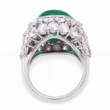 Platinum 7.52ct Colombian Emerald and 5.30tcw Diamond Ring