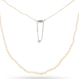 GIA Certified Natural Graduated Pearl Necklace with Diamond Platinum Clasp