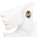 Hammerman Brothers 18k Yellow Gold Diamond and Hematite Huggie Earrings