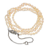 GIA Certified Natural Graduated Pearl Necklace with Diamond Platinum Clasp