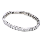 Art Deco Platinum 7tcw I VS1 Old European Cut Diamond Tennis Bracelet