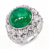 Platinum 7.52ct Colombian Emerald and 5.30tcw Diamond Ring