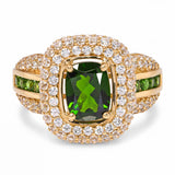 10k Yellow Gold 1.46tcw Chrome Diopside and Diamond Pave Ring