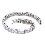 Art Deco Platinum 7tcw I VS1 Old European Cut Diamond Tennis Bracelet