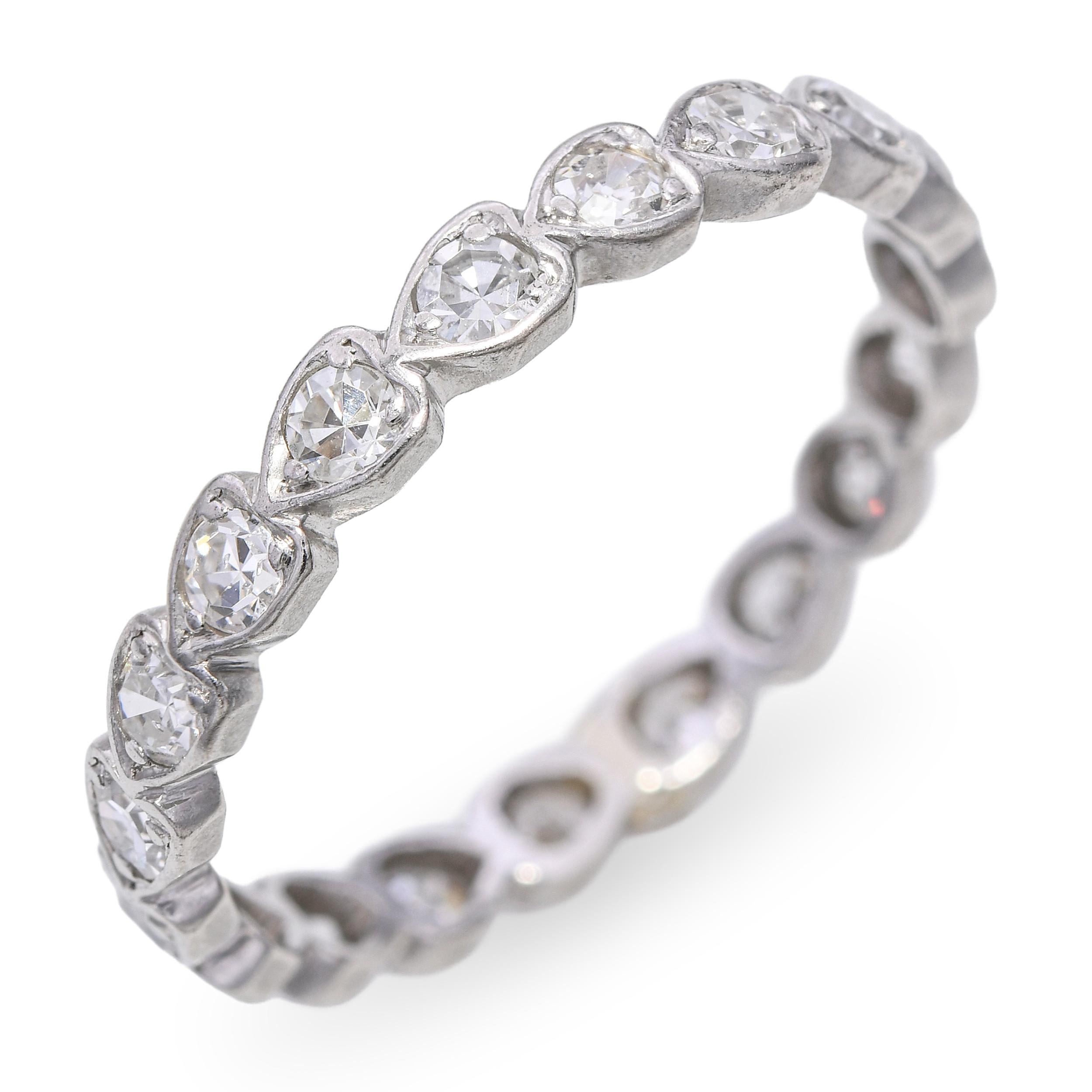 Vintage Platinum 0.40tcw Diamond Eternity Band