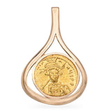 Antique Yellow Gold Byzantine Constantine IV Gold Solidus Coin Pendant