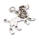 Antique Art Deco 16k White Gold Rose Cut Diamond Poodle Charm