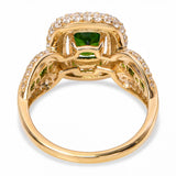 10k Yellow Gold 1.46tcw Chrome Diopside and Diamond Pave Ring