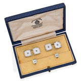 Antique Mappin & Webb 9k Yellow Gold and 14k White Gold Diamond Cufflink Set
