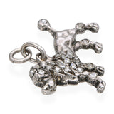 Antique Art Deco 16k White Gold Rose Cut Diamond Poodle Charm