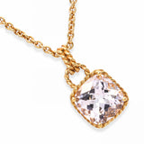 18k Yellow Gold Vera Wang 4.50ct Morganite Pendant Necklace