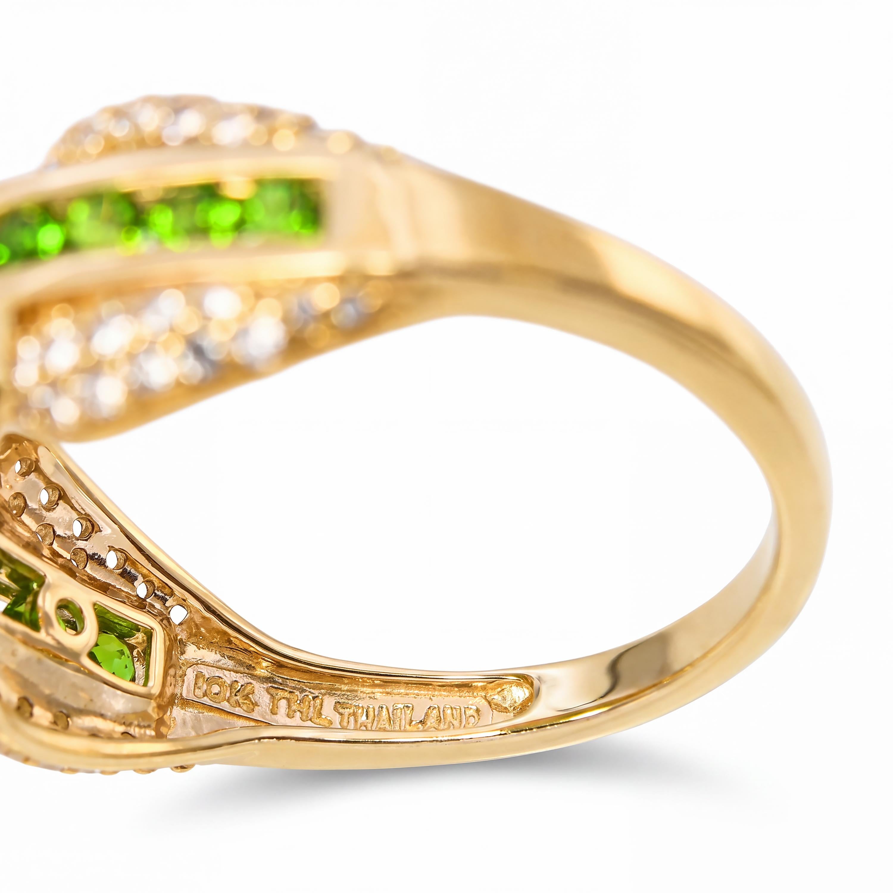 10k Yellow Gold 1.46tcw Chrome Diopside and Diamond Pave Ring