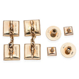 Antique Mappin & Webb 9k Yellow Gold and 14k White Gold Diamond Cufflink Set